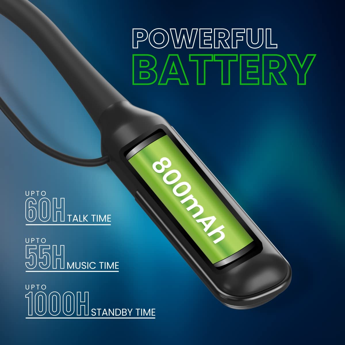 Portronics Harmonics 250 Wireless Bluetooth Headset with 60 Hrs Playtime in 2 Hrs Charging, 800mAh Battery, Voice Assistant - 3
