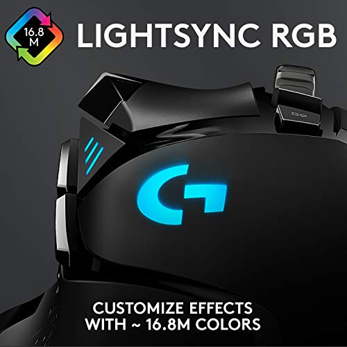 Logitech G502 Hero High Performance Wired Gaming Mouse, Hero 25K Sensor, 25,600 DPI, RGB, Adjustable Weights, 11 Programmable Buttons, On-Board Memory - 3