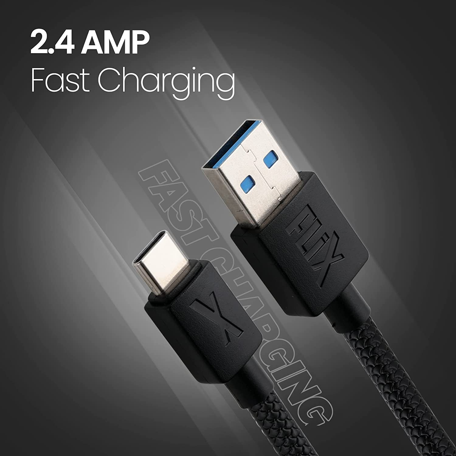 FLiX (Beetel USB to Type C PVC Data Sync & 2A Fast Charging Cable, Made in India, 480Mbps Data Sync, Tough Cable, 1 Meter Long USB Cable for USB Type Total - 2