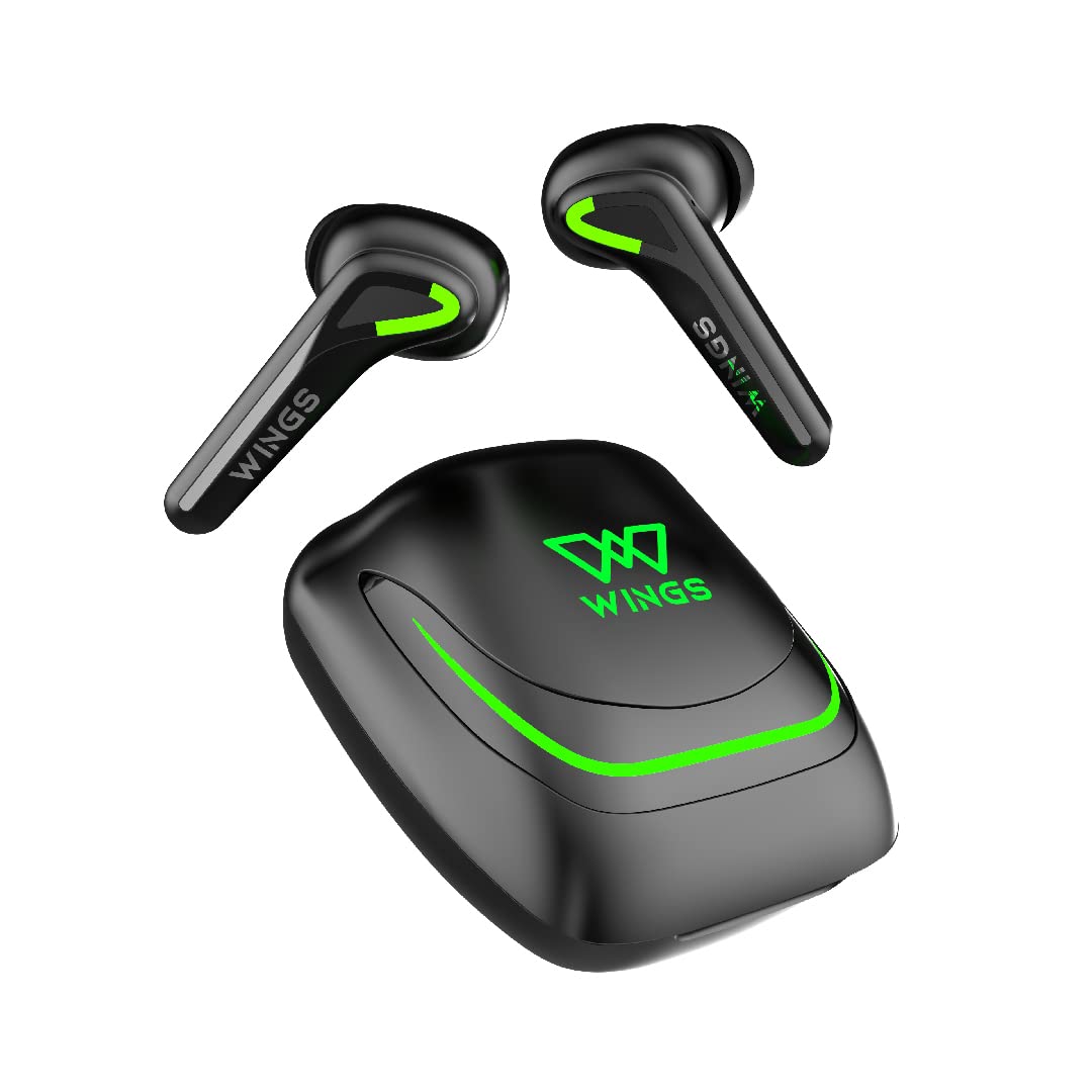 Wings Phantom 760 Wireless Earphones, Earbuds with Low Latency 40 ms, Sync App Support, Gaming Designed case with LED Lights, Bullet ChargeTM Headphon - 0