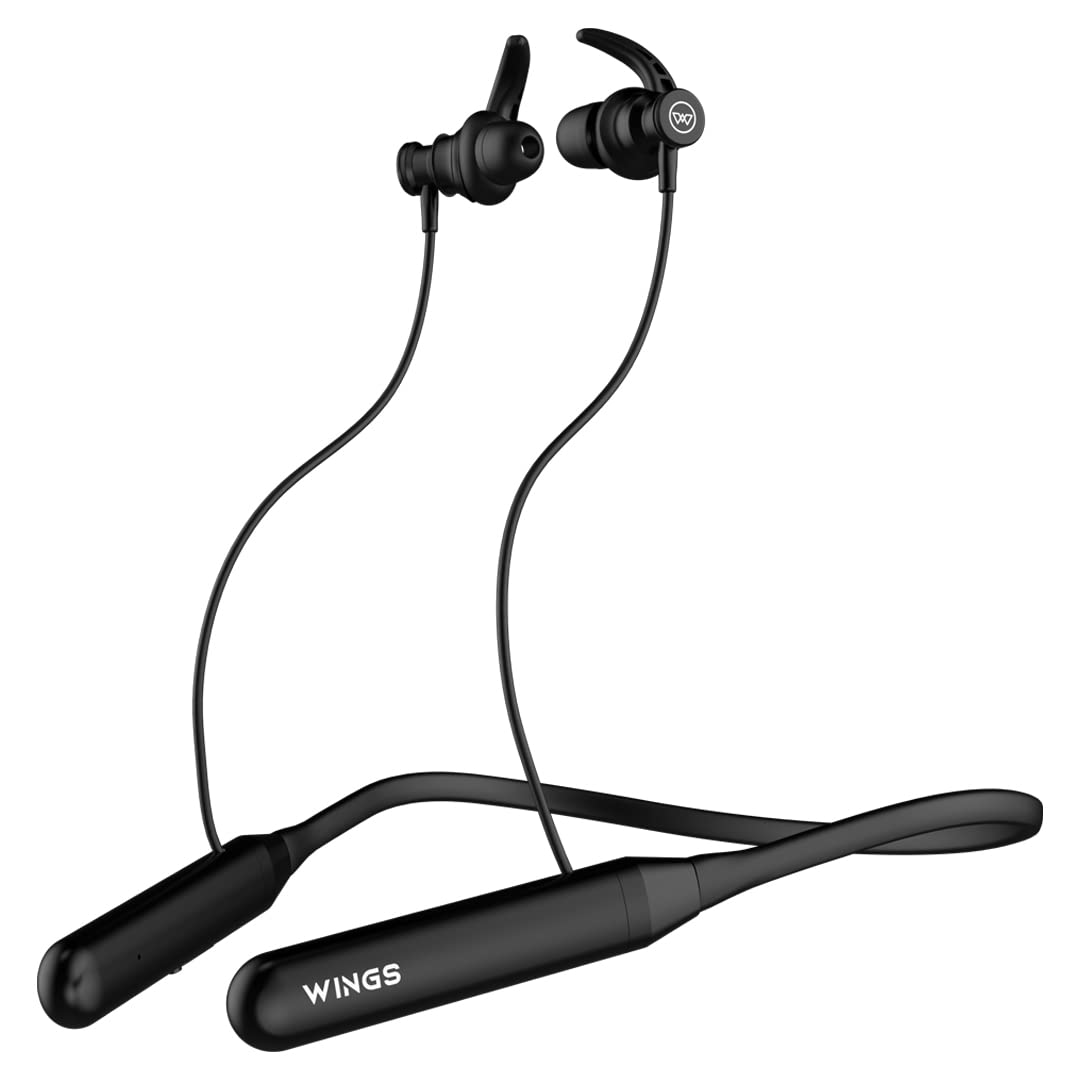 Wings Phantom 110 in Ear Neckband with ENC Mic,Dual Pairing, 20 hrs Playtime, Bluetooth 5.3,Dedicated Bass Boost Mode and Gaming Mode with 50ms Ultra - 0