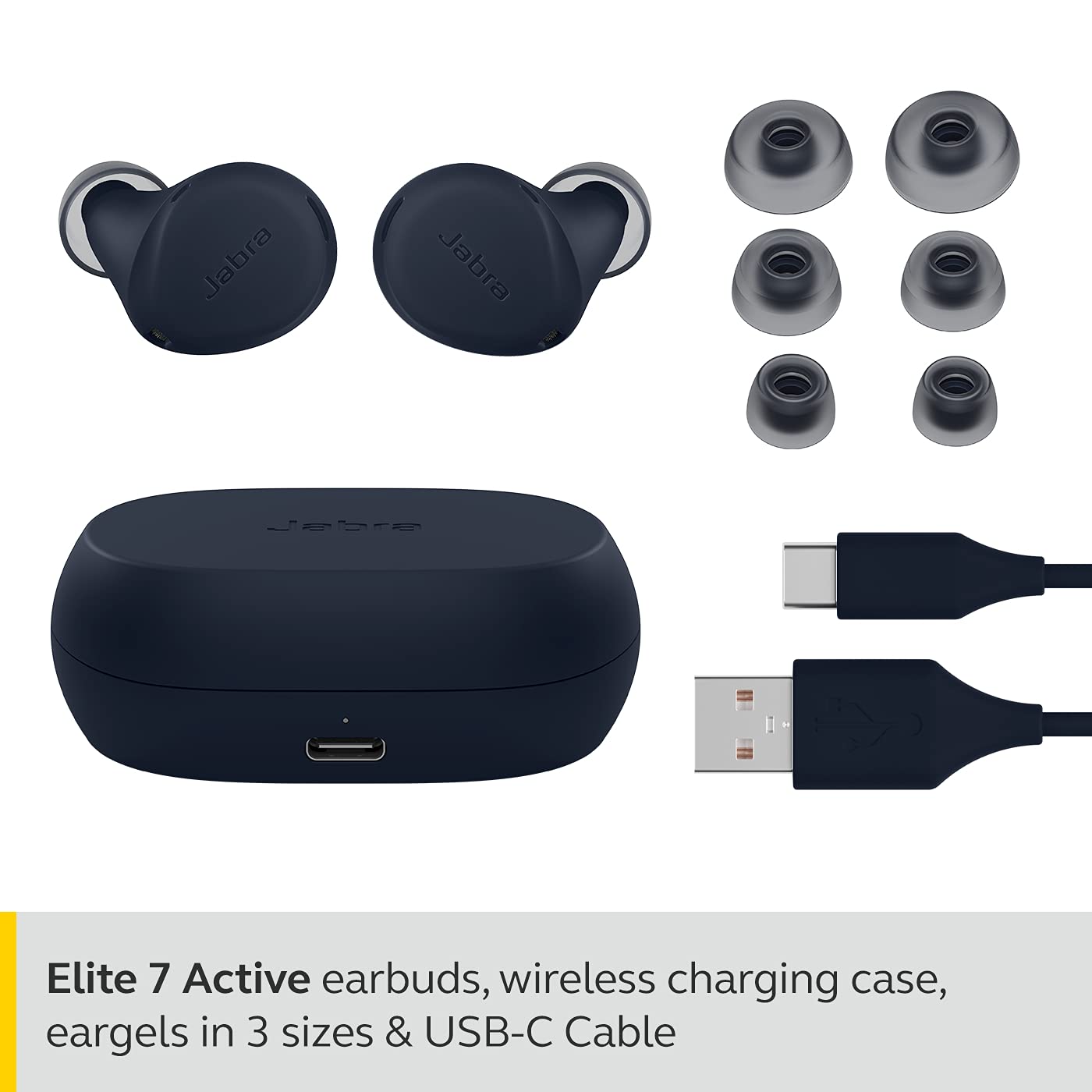 Jabra Elite 7 Active in-Ear Bluetooth Truly Wireless in Ear Waterproof Sports Earbuds with Active Noise Cancellation, Multipoint connectivity ShakeGri - 1