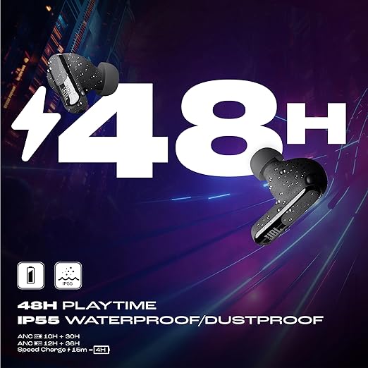JBL New Launch Live Beam 3 TWS,Hi-Res Audio True ANC Earbuds,Smart Case with Touch Display,48H Playtime,Wireless Charging - 3