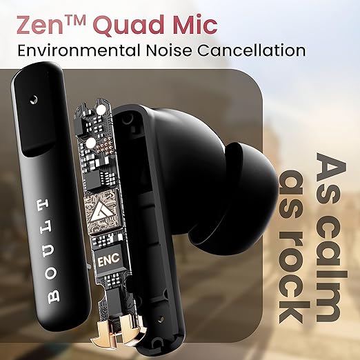 Boult Audio Z60 Earbuds with 60H Battery, Clear Calling 4 Mics, Made in India, 50ms Low Latency Gaming - 3