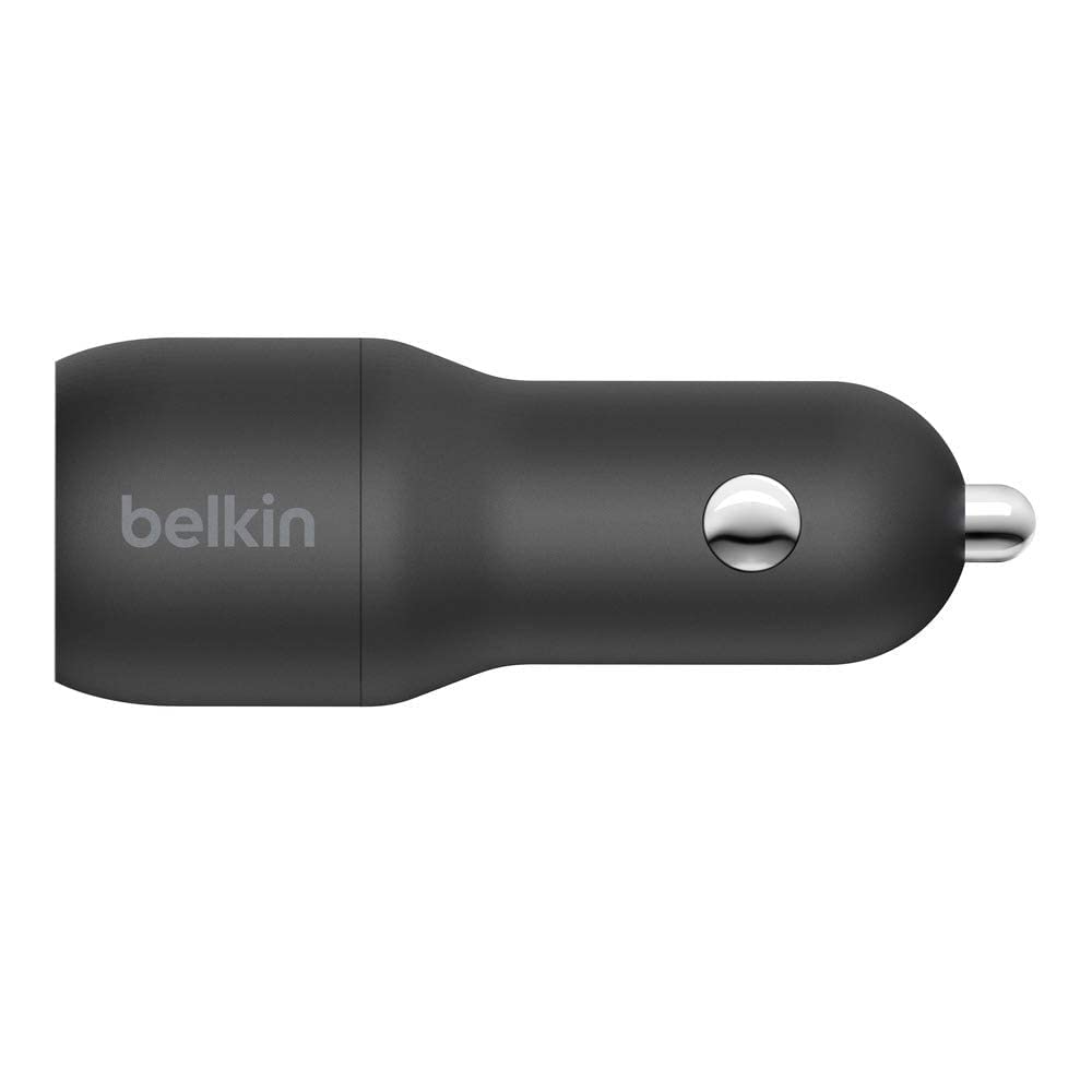 Belkin Game Consoles, Speakers Boost Charge Dual Port USB-A Car Charger 24W, 12W Power from Each Port for 24W of Total Output Power Black (Ccb001Btbk) Total - 1