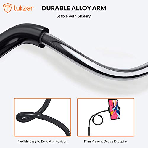Tukzer Tabletop Universal Mobile & Tablet Holder with 360 Degree Flexible Rotation for Bed, Table, Kitchen, Bathroom Compatible with 4 inches to 10.5 Inches Tablet/Smartphones - 2