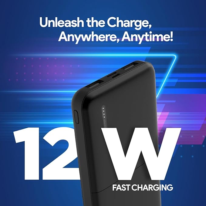 FLiX(Beetel) PowerXtreme 10,000mAh Slim Power Bank, USB C/Micro USB input, Dual USB A Output, Compatible - 1