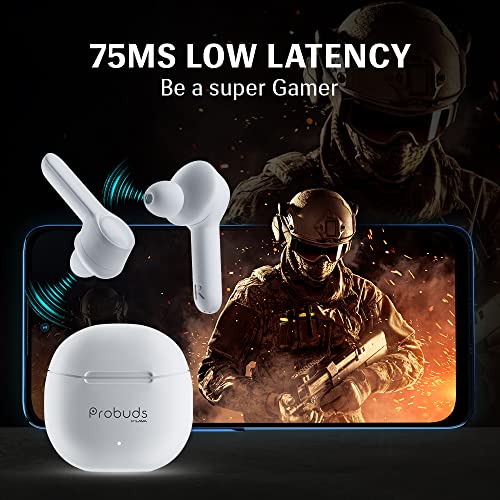 Lava Probuds 21 | Truly Wireless Bluetooth Buds with 45 hrs Playtime, 60mAh Bull Battery Buds | Type-C Fast Charging Earphones, T - 3