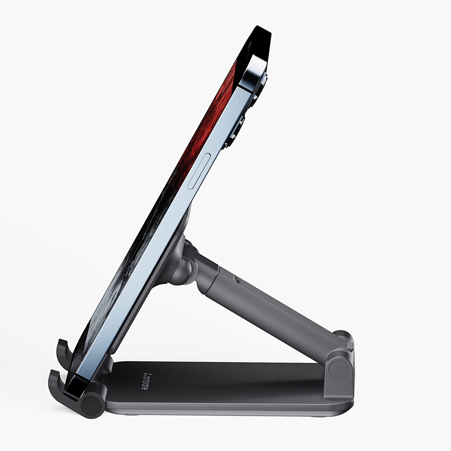 Ambrane Mobile Holding Tabletop Stand, 180 Perfect View, Height Adjustment, Wide Compatibility, Multipurpose, Anti-Skid Design - 1