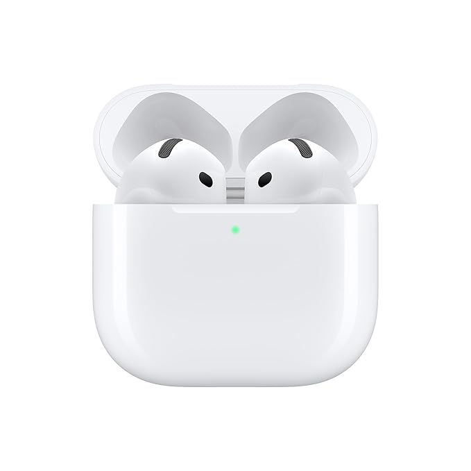 Apple AirPods 4 Wireless Earbuds, Bluetooth Headphones, Personalised Spatial Audio, Sweat and Water Resistant, USB-C Charging Case, H2 Chip - 1