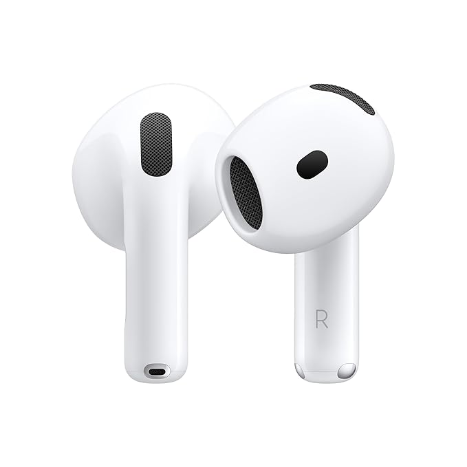 Apple AirPods 4 Wireless Earbuds, Bluetooth Headphones, Personalised Spatial Audio, Sweat and Water Resistant, USB-C Charging Case, H2 Chip - 0