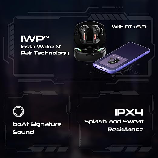 boAt Immortal 100 w/ Beast Mode(40ms Low Latency), 30 HRS Playback & RGB LEDs Bluetooth Headset - 2