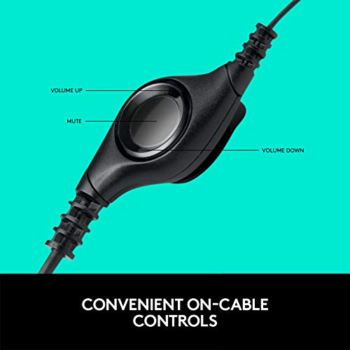 Logitech H390 Wired On Ear Headphones With Mic (Black) - 2