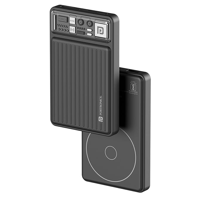 Portronics Luxcell Wireless Mini 10k 10000mAh 15W Magnetic Wireless Fast Charging Smallest Power Bank - 0