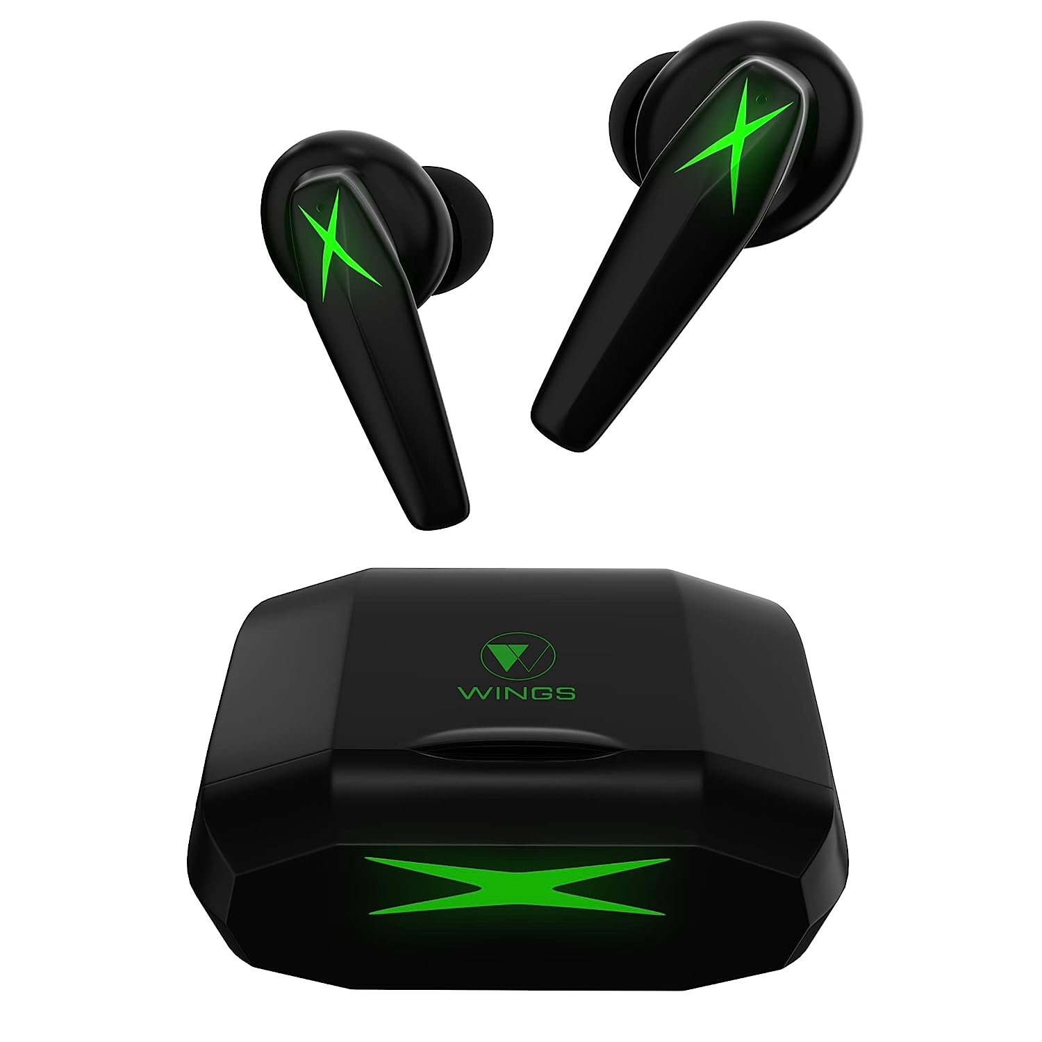 Wings Hawk True Wireless in Ear Earbuds, 65ms Low Latency, RGB LED-X Battery Indicatory, BT 5.0 with Mic MEMS for High Call Quality, IPX5 Sweat Resist - 0
