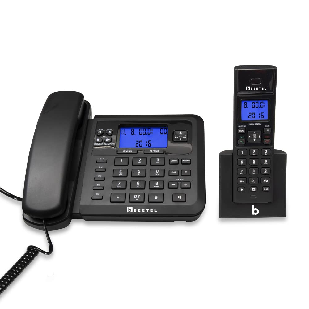 Beetel X78 2.4GHz Cordless Combo, with 2 Way Speaker Phone for Both Base and Handset, 3 Way Call conferencing, 8hrs Talk Time and 4 Days stand by, Sty - 0