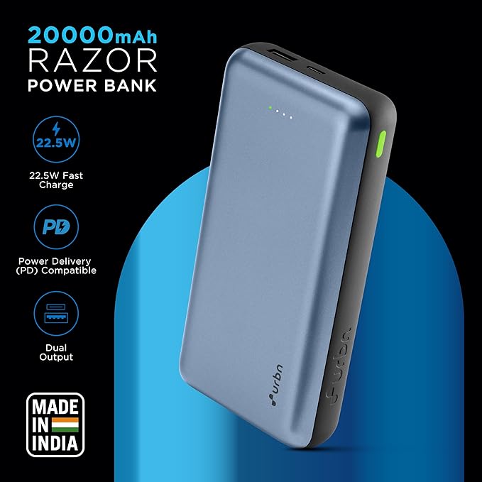 URBN 20000 mAh razor 22.5W Super Fast Charging Ultra Compact Power Bank - 1