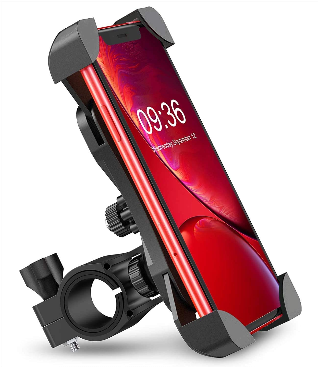 SUNMI Bike Phone Mount Anti Shake and Stable Cradle Clamp with 360? Rotation Bicycle Phone Mount/Bike Accessories/Bike Phone Holder -Black - 0