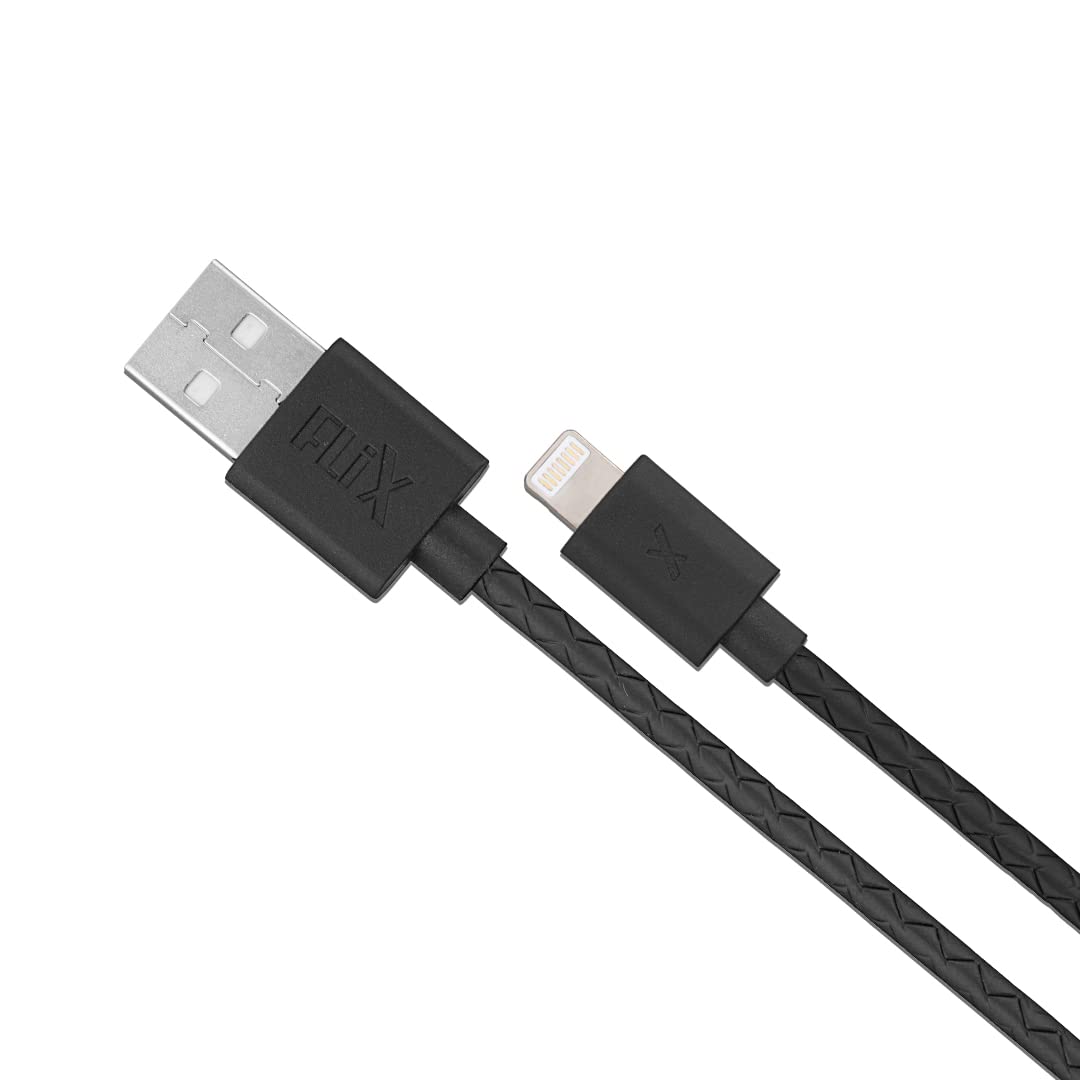 FLiX (Beetel) USB to iPhone Lightning Textured Pattern Data Sync & 2A Fast Charging Cable, Made in India, 480Mbps Data Sync, Tough Cable, 1 Meter Long Total - 0