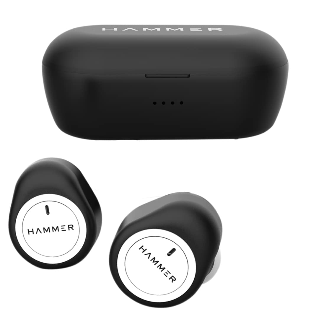 HAMMER Airflow Truly Wireless Earbuds (TWS), Bluetooth 5.0, 3-4 Hours Playtime, 10M Range, Wireless Headphone with Magnetic Charging Case (300mah), in Total - 0