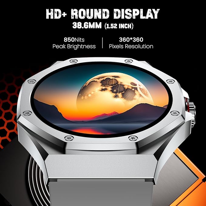 CELLECOR E4 Edge 1.52” HD+ Round Metal Dial Display with 850 NITS - 1