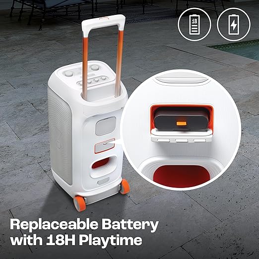 JBL Partybox 320, Portable Bluetooth 240W Party Speaker, AI Sound Boost, Futuristic Light Show, Multispeaker Connection - 3