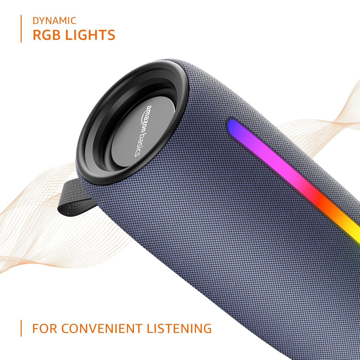 amazon basics Bluetooth 20W Speaker, with TWS Function, Powerful Bass, BT 5.3, MicroSD Card Slot, RGB Lights, AUX Input, USB Support, and in-Built Noise Cancelling Mic - 2