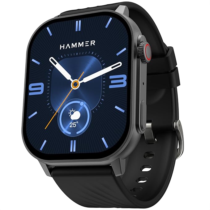 HAMMER Arctic 2.04" Super AMOLED Smart Watch, Metallic Build, BT Calling, Always On Display, Rotating Crown - 0