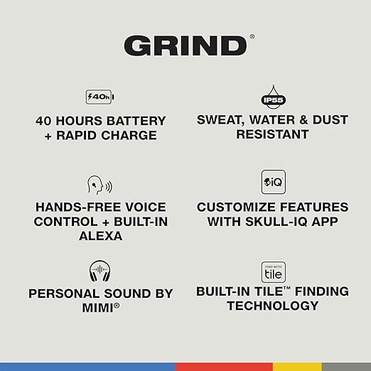 Skullcandy Grind in Ear Wireless Earbuds, 40 Hr Battery, Skull-Iq, Alexa Enabled - 2