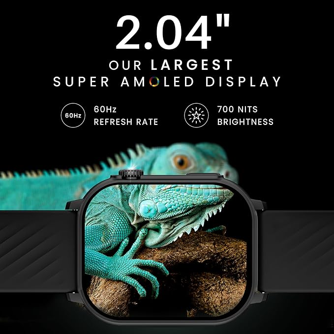 HAMMER Arctic 2.04" Super AMOLED Smart Watch, Metallic Build, BT Calling, Always On Display, Rotating Crown - 1