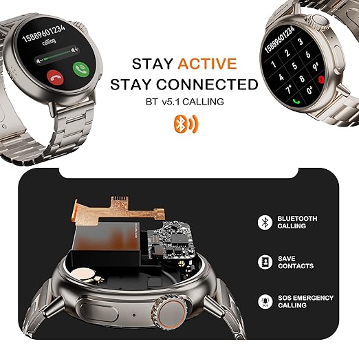 HAMMER Active 3.0 1.39" Display BT Calling Smart Watch with Metal Strap, Always On Display, Health Tracking - 2